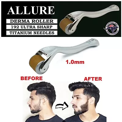 $20.66 • Buy Allure Beard Derma Roller 192 Real Titanium 1.0mm Needles Hair Growth/Regrowth 