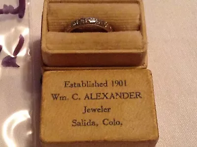 Antique Belais 10k White Gold Floral Band Ring .86 Grams Original Box Child 1928 • $69.99