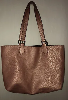 Vintage Fendi Selleria Reversible Pebbled Leather / Suede Bag/ Tote/ Purse Rare • $249.95