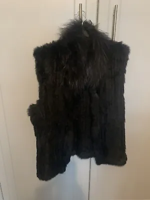 Beautiful Black Rabbit Fur Gilet Conrad C Collection Size M VVGC • £30