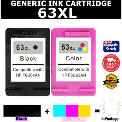 $47 • Buy Generic 63XL 63 XL Ink For HP Deskjet 1110 3630 2130 Envy 4520 Officejet 5230