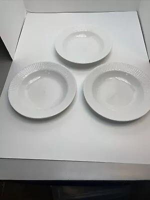 Martha Stewart Basketweave 9 1/4  Pasta Soup Cereal Salad Bowls Set Of 3 • $19.99