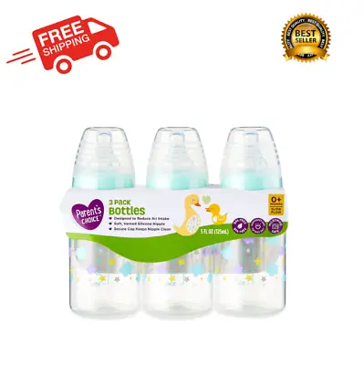 Parent's Choice Standard Neck Bottle 0+ Months Multicolor 5 Fl Oz 3 Pack • $5.69