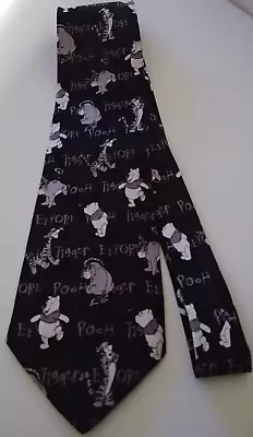 Disney Pooh Mens Necktie Black Gray And White  • $20.95