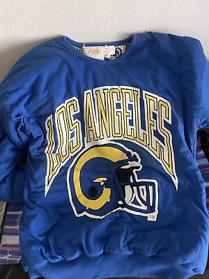 Vintage Nutmeg Reversible Los Angeles Rams Crew Neck Sweatshirt 1990s Sz Large • $30