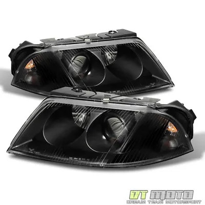 Black 01-05 VW Passat Projector Headlights Pair Left+Right Replacement 2001-2005 • $139.99