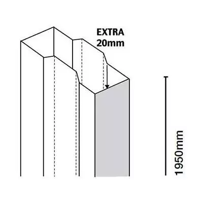 Merlyn 8 Series Shower Door Extension Profile 20mm Adjustment - Chrome • £78.95