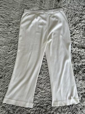 Misook Women’s Pants Size 1X White Acrylic Elastic Waist Straight Leg Casual • $29.99