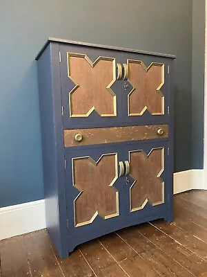 Solid Oak Tallboy Storage Cabinet/drinks Cabinet/linen Cabinet/pantry Cupboard • £350