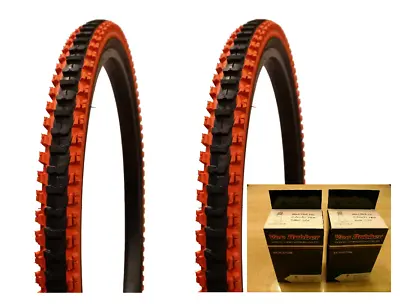 $51.99 • Buy Two Vee Rubber Tires 26x1.95 V199 Red Shoulder Mountain Bike Tires + 2 Tubes