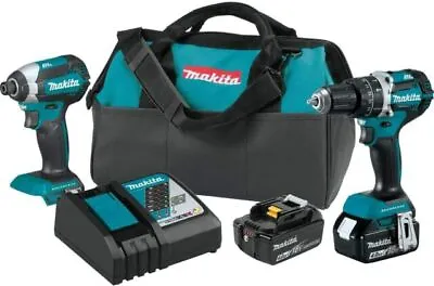 Makita 18V Brushless Cordless Hammer Drill & Impact Kit + (2) 4Ah Batteries • $209