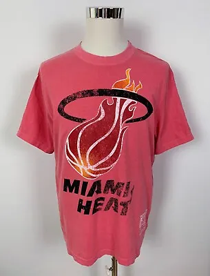 Mitchell & Ness Miami Heat Mens NBA Basketball Jersey T-Shirt Shirt Tee Size L • £21.68