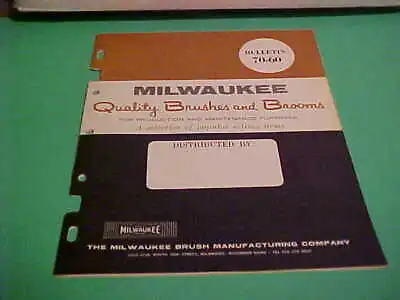 Vintage Industrial Machine Catalog Milwaukee Quality Brushes And Brooms # 70-60 • $10