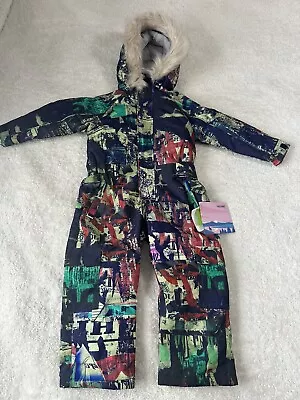 Blue Magic Kid's One Piece Snowsuit Ski Size 90cm Girls Multicolor Graffiti Wall • $70