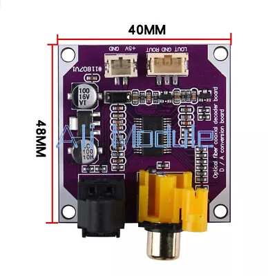 Optical Fiber Coaxial DAC Digital Audio Decoder Board D/A Converter 24-bit 192K • £5.26