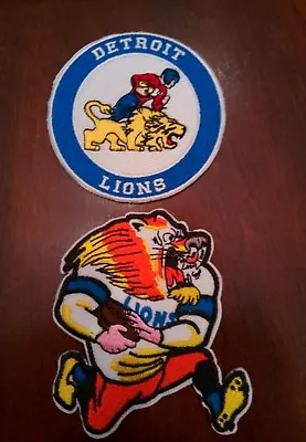 (2) Detroit Lions Vintage Iron -on Embroidered Patches Patch Lot  3 X 3  QUALITY • $10.95