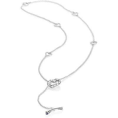 New 100% Genuine Authentic Pandora Bright Hearts T Bar Necklace 397756NRPMX-55cm • £65.99