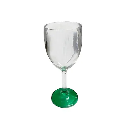 4 X PLASTIC ACRYLIC GREEN/CLEAR WINE GLASSES Caravan Motorhome Marine Camping  • £12.49