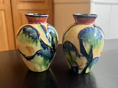 Vintage Set Of 2 - KERAMIK Small Art Pottery Vase - Germany - Numbered - READ • $23