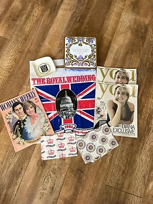 Royal Memorabilia - Charles Diana Meghan Paper Bag Investiture Biscuit Tin • £20