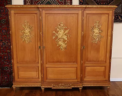 Early 20th Century Country French Louis XVI Style Oak Armoire • $2750