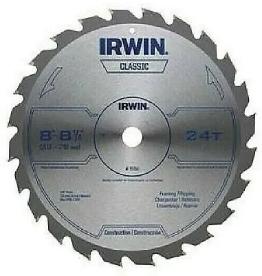 IRWIN CLASSIC Carbide Circular Saw Blade 8 1/4 Inch 24T CHN 15150 • $21.12