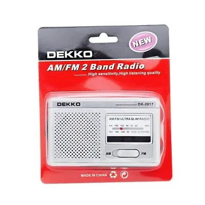£5 • Buy POCKET PORTABLE RADIO - DEKKO AM/FM Optional USB Lead Or AA Batteries