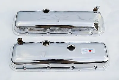 65-72 Chevrolet Chrome Valve Covers BBC 396 427 454 Drippers Slant FREE DECAL • $99.11