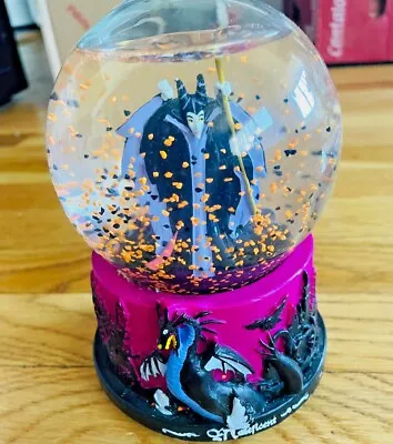 Disney URSULA Kcare Villains MALEFICENT 6” Water Snow Globe Music Box - MINT! • $21.95