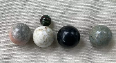 (4) 1994 Authentic Bombay Co. Solitaire Game Polished Stone Marbles • $25