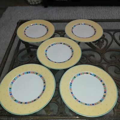 Villeroy & Boch TWIST ALEA LIMONE DINNER PLATES 10.75”. SET OF 5 • $49.95