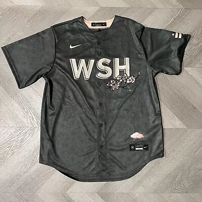 Nike Washington Nationals Strasburg #37 Cherry Blossom Jersey Mens Large Gray  • $85