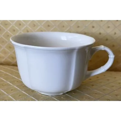 VILLEROY & BOCH MANOIR TEACUP CUP ONLY WHITE FLUTED BAMBOO HANDLE Mug • $28.77