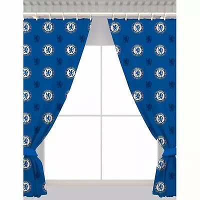 Chelsea FC Official Repeat Football Crest Curtains SG10150 • £34.79