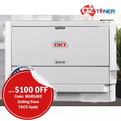 OKI B512DN B&W Duplex Network Laser Printer+45PPM 3-Year Wty 45762026 RRP$721.97 • $492.88