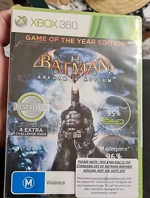 BATMAN Arkham Asylum Microsoft XBOX 360 NEW And SEALED M • $31.99