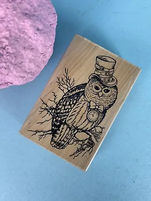 Steampunk Owl - Stampendous Wood Mounted Rubber Stamp • $12.24