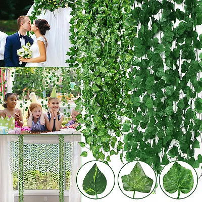 12 PCS Fake Ivy Leaves Artificial Greenery Vines For Decor Room Decor Garland • $10.95
