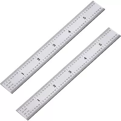 EBoot 2 Pack Stainless Steel Ruler Machinist Engineer Ruler 6 Inch Clear  • $9.29