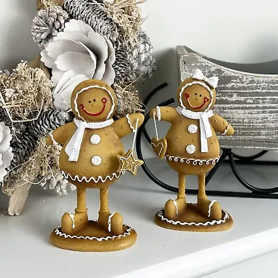 £14 • Buy Pair Of Mr Mrs Gingerbread Man Decorations Figurines Ornaments Home Gift Bedroom