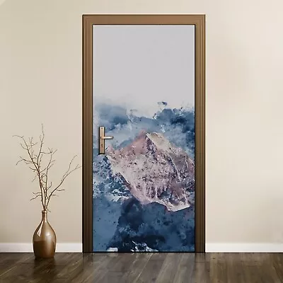 £48.95 • Buy Peel & Stick Door Sticker Mural Decal Wrap Watercolour Mountains Picture
