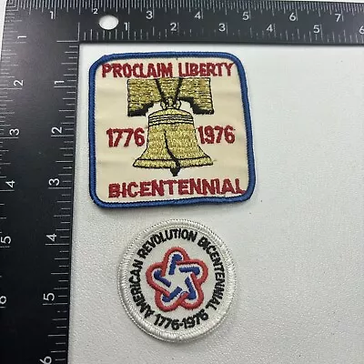 Vtg Bundle Lot Of 2 1776-1976 USA REVOLUTIONARY WAR LIBERTY BELL Patches 31D5 • $7.61