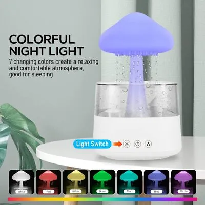 Raining Cloud Humidifier RGB Night Light Aromatherapy Essential Oil Diffusers UK • £28.99