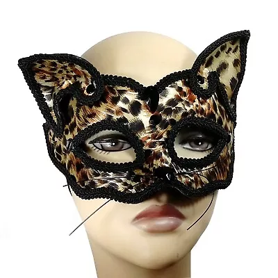 Leopard Cat Masquerade Mask Animal Venetian Eyemask Party Masque Adult Child Kid • $22.63