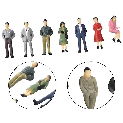 50pcs 1:50 Scale Mini Model People Figures Train Passengers Layout Scene Diorama • £8.03