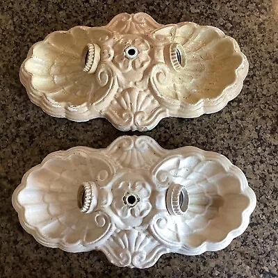 2 Antique Sea Shell Form Light Fixtures Flush Mount 1920s Theater Asbury Park NJ • $99.99