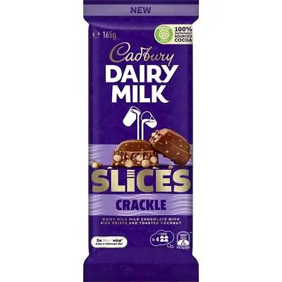 Cadbury Dairy Milk Slices Crackle Chocolate Block 165g • $15