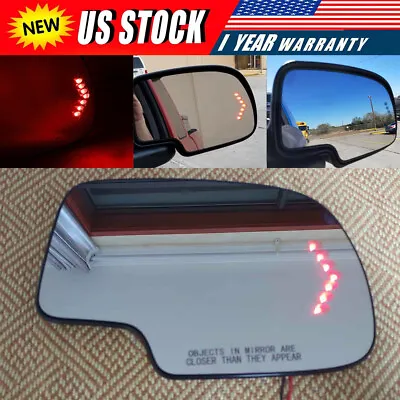 Mirror Glass Heated Turn Signal Passenger Side RH For 03-2007 Chevy GMC Cadillac • $22.49