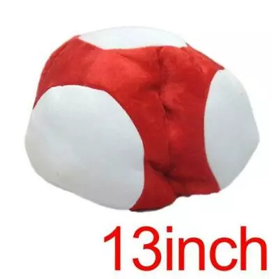 Super Mario Bros. Red Mushroom TOAD Plush Red Hat Pillow Cosplay Costume Cap Cut • $22.47