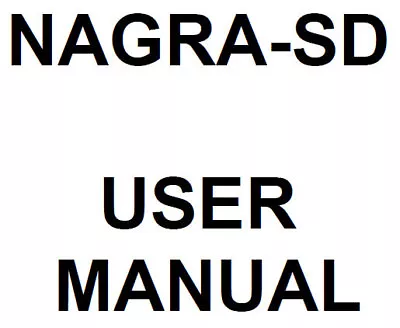 Nagra Sd User Manual Book In English Audio Recorder • £12.99